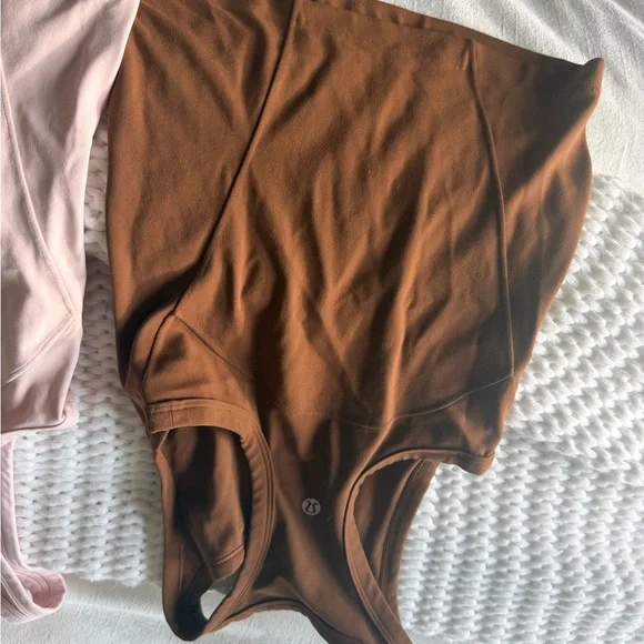 3-Pack lululemon racerback tank tops. Brown, light pink & turquoise. - Picture 7 of 7